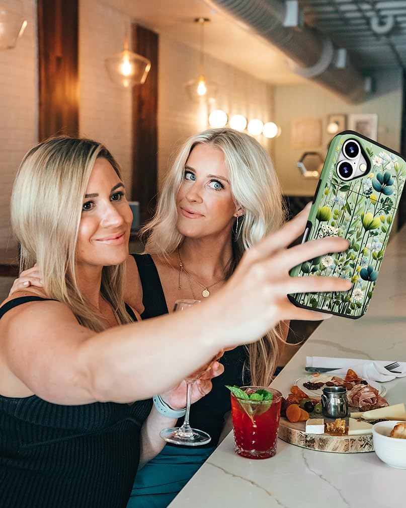 Size iPhone 16 Color Green Compatible for iPhone 16 Plus Case Cute with Card Holder Shockproof Slim Slot Phone Wallet Cover for Women/Green Leaves Botanical Flower Plants Tropical